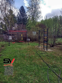 Монтаж уличной шведской стенки Sv Sport (3 вертикальных столба)