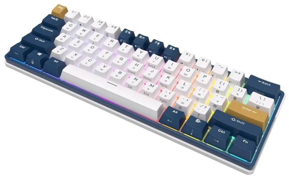 Клавиатура Royal Kludge RK61 plus Klein Blue Sky cyan switch синий