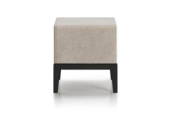 Банкетка Fjord 40 см (молочный рогожка, бук под эмалью)