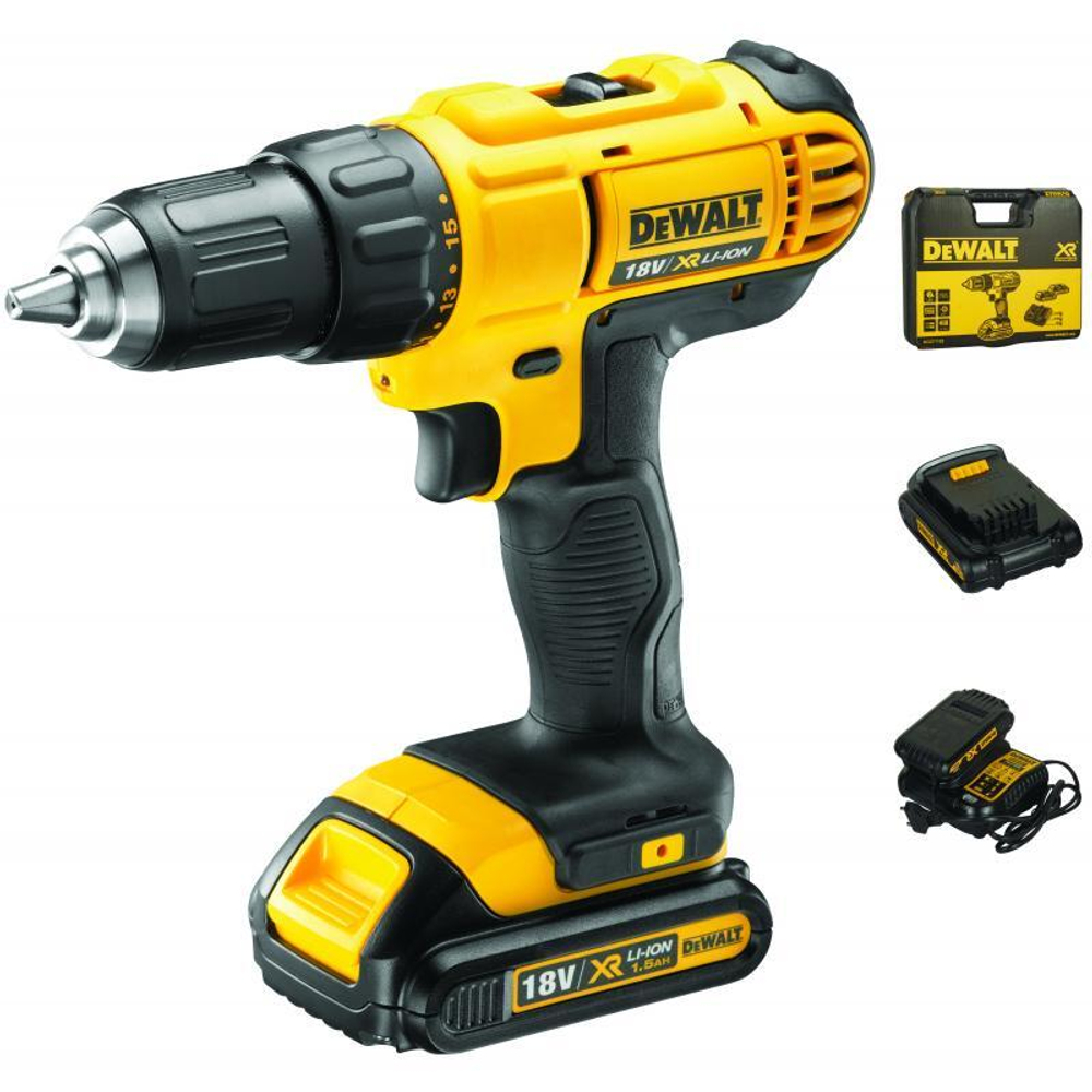 DeWalt, DCD771S2, Дрель-шуруповерт аккумулторная 18 В 1.5 Ач, шт