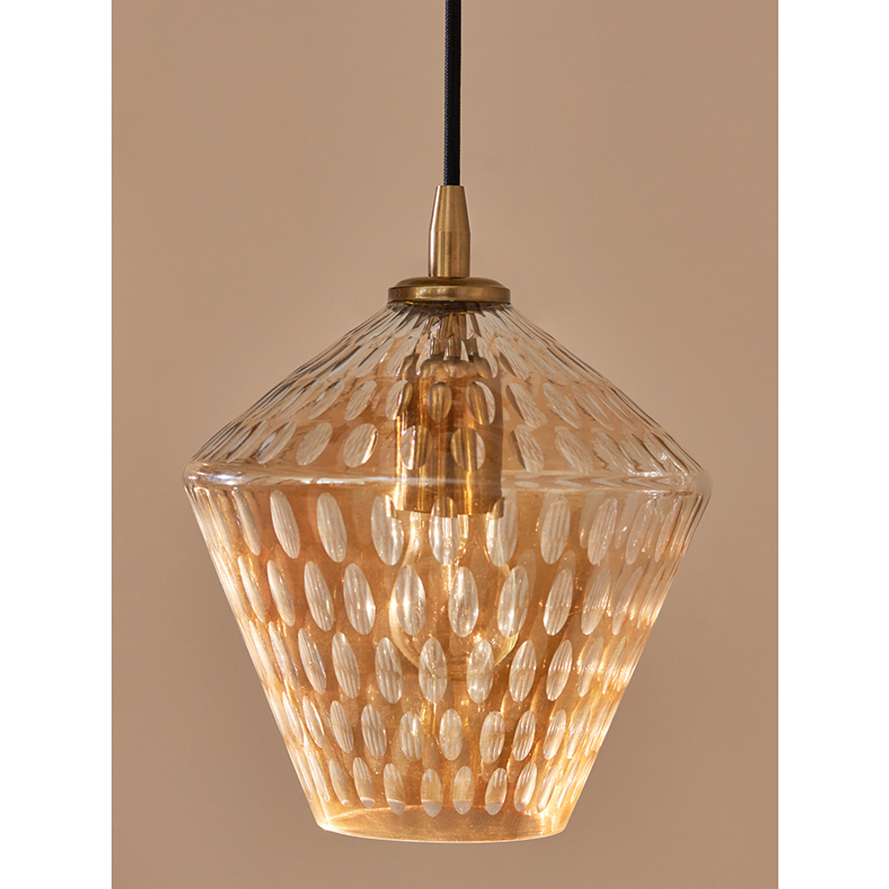 Светильник подвесной mystic aura, D20 см, янтарно-золотой