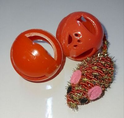 Набор игрушек для кошек "Чистый котик" 2 мячика, 1 мышь пластик, текстиль D-set23