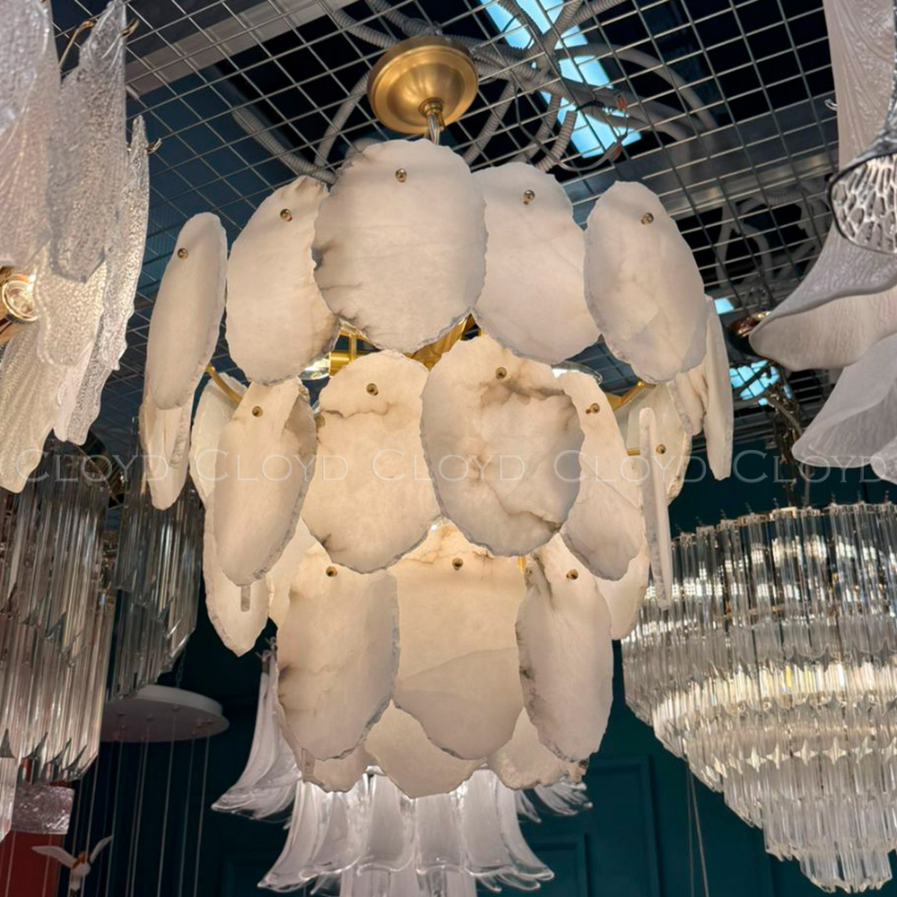 Люстра Cloyd KNOSS-B C11 / Ø60 см - алебастр - латунь (арт.12354)