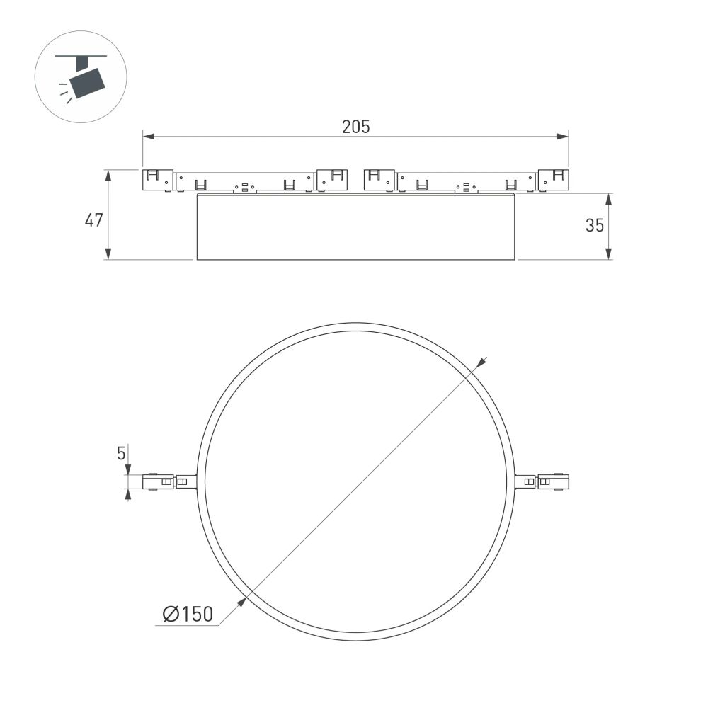 Светильник MAG-MICROCOSM-RONDO-R150-15W Day4000 (BK, 90 deg, 24V) (Arlight, IP20 Металл, 5 лет) 051754