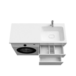 Тумба с умывальником напольная для стиральной машины с ящиками IDDIS Optima Home, 120 см, правая, белая, OPH12RBi95K