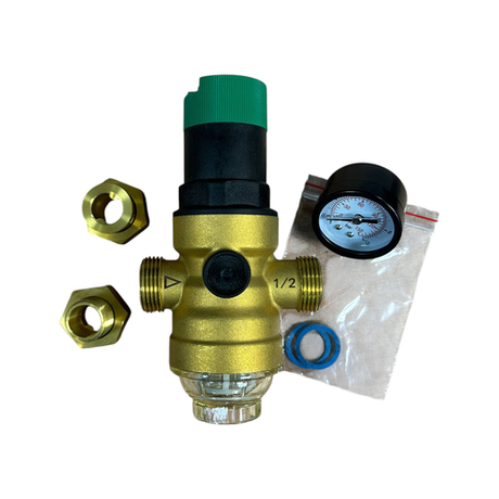 Редуктор давления R06 1/2" C (хол вода) Пластиковая крышка, манометр