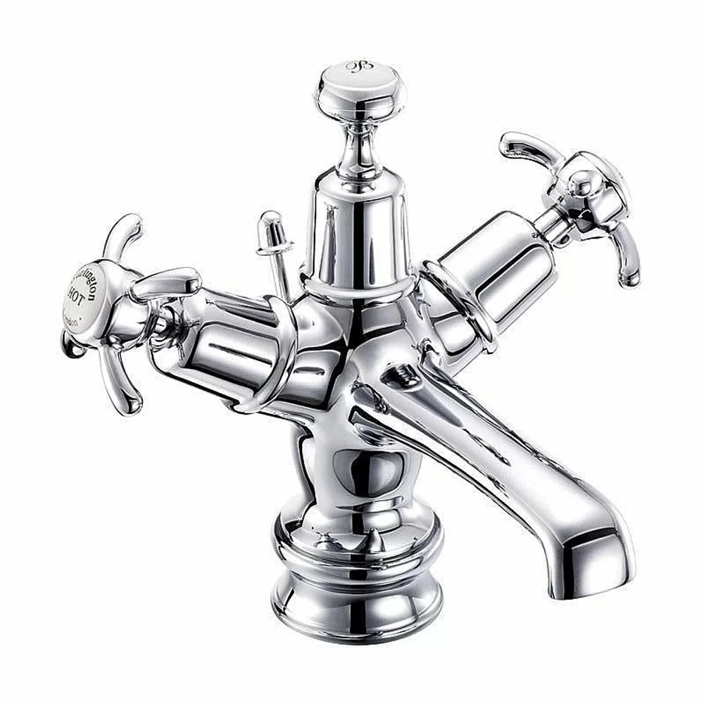 Смеситель для раковины Burlington Regent ANR4-QT хром/ручки белые