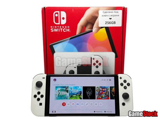Игровая приставка Nintendo Switch Oled White, HEG-S-JXE-C1 SN: XTJ70799399913 Б/У, Полный комплект