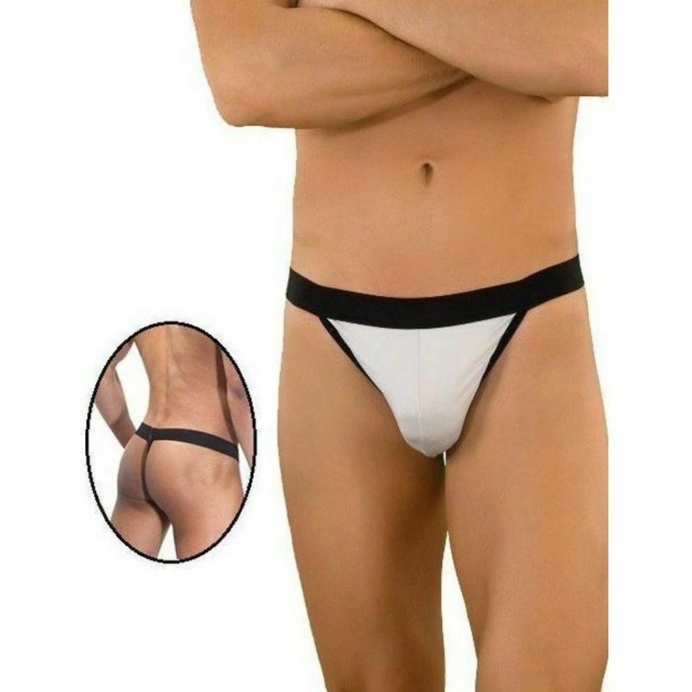 Мужские трусы стринги белые La Blinque LB066