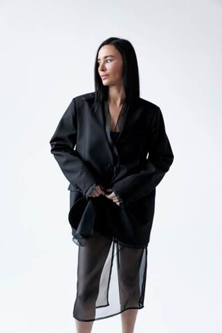 Пиджак апсайклинг с вуалью