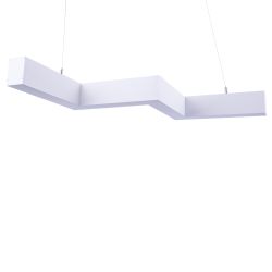 ULO-K19A 30W-4000K-Z30-120 IP40 WHITE Светильник линейный светодиодный подвесной. Зигзагообразный. профиль 50х70мм. Белый свет 4000K. 3000Лм. Алюминий. Цвет белый. TM Uniel