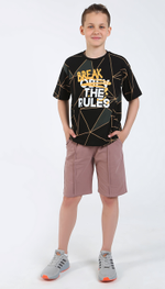 Костюм (футболка + шорты) для мальчиков Анри-1, р.134, черный (Ивашка), 1 шт.