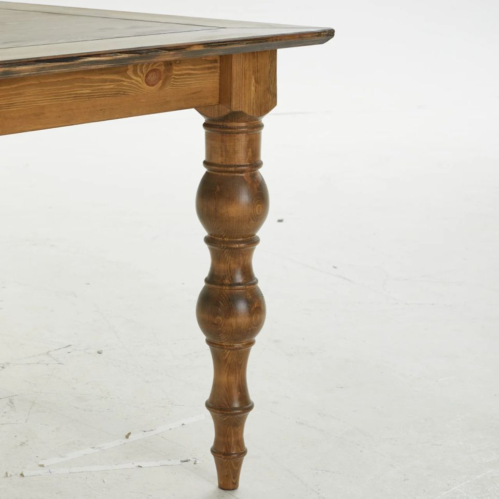 Стол обеденный 200х100 Лэйквью винтажный из массива сосны