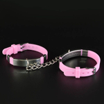 Оригинальные силиконовые наручники роового цвета (Цвет: розовый)