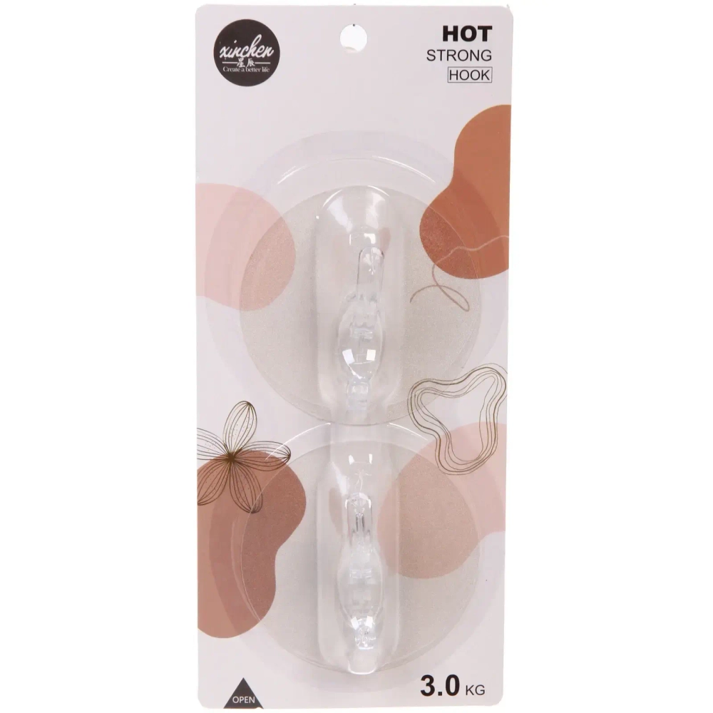 Крючки в наборе 2шт на липкой основе «БАСТОФ», форма круг, нагрузка 3кг/8см