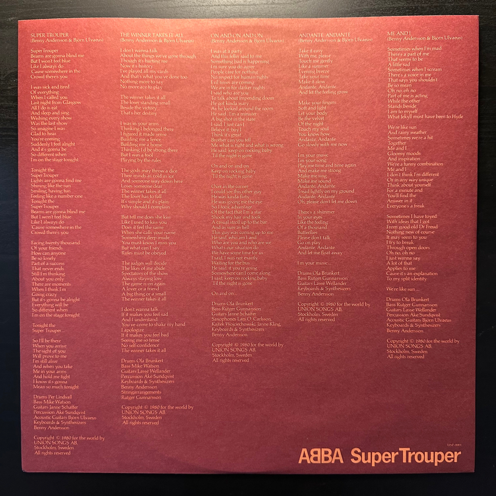 ABBA ‎– Super Trouper (Япония 1980г.)