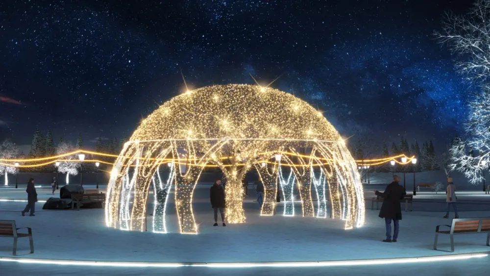 Светодиодный купол из деревьев