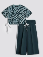 Летний костюм для девочки, футболка и кюлоты