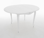 Стол Аврора Кабриоль D105, Эмаль белая/Патина серебро