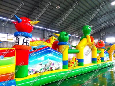 Коммерческий надувной батут "Осьминоги и драконы" 16*8*6 м
