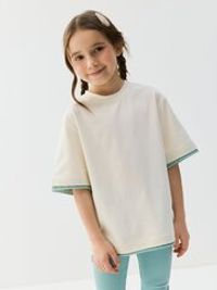 Футболка оверсайз "Тофу" с контрастной отделкой