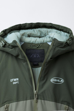 ZARA СТЕГАНАЯ КУРТКА НА МОЛНИИ, ХАКИ