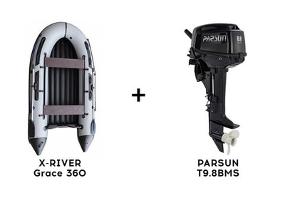 Лодка ПВХ X-RIVER Grace 360 + 2х-тактный лодочный мотор PARSUN T9.8BMS