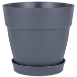 Горшок цветочный Villa de Fiori 26л D380мм, фиксированный поддон, на колесиках, вулканический серый