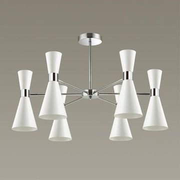3661/6C MODERNI LN18 177 хром/матовый белый Люстра потолочная E14 6*60W 220V QUINN
