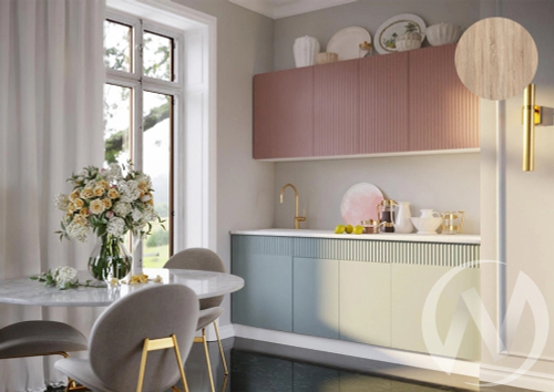 Кухня Оливия NEW 2;0м (белый/шарли pink; шарли бриз/сонома)