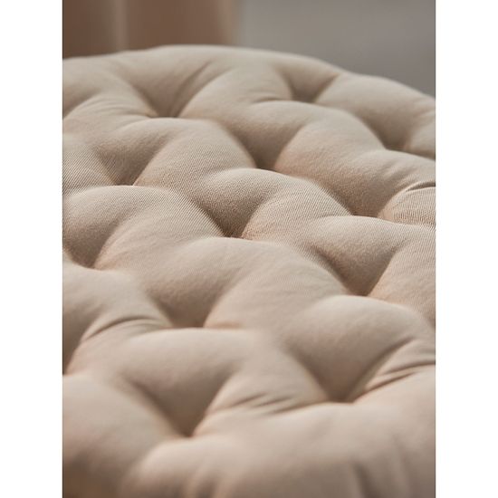 Подушка на стул круглая из хлопка бежевого цвета из коллекции essential, 35 см