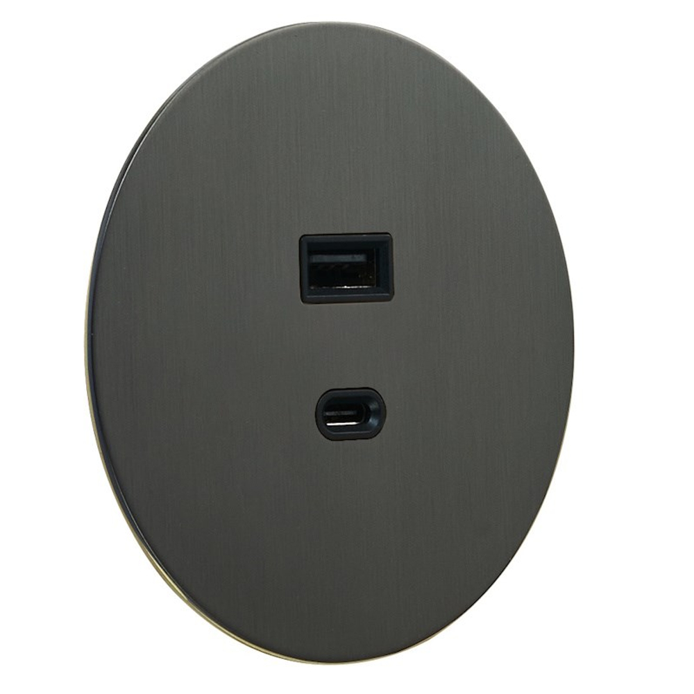 USB розетка (тип A+C), антрацит, Salvador, EU020112
