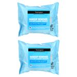 Neutrogena, ультрамягкие очищающие салфетки для снятия макияжа, 2 упаковки по 25 биоразлагаемых салфеток на растительной основе
