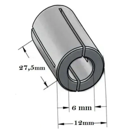 Комплект 2 шт. Переходные цанги для фрезера 12/8 мм и 12/6 мм SINICA