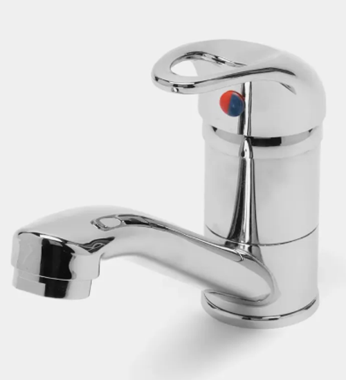 Смеситель aQuaDv для кухни низкий хром, короткий нос 043-351