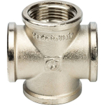 Крестовина STOUT SFT 0031 - 1" (для стальных труб, латунь никелированная)