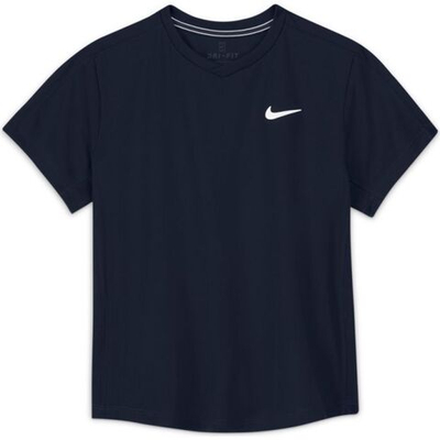 Футболка для мальчика теннисная Nike Court Dri-Fit Victory SS Top B - obsidian/obsidian/white