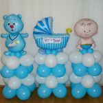 Шар (37"/94 см) Фигура, Медвежонок-мальчик, Голубой   1 шт.