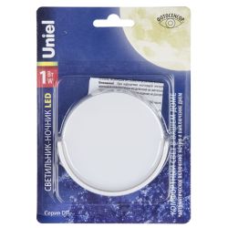 DTL-316 Круг-White-Sensor Светильник-ночник. С фотосенсором день-ночь. Белый. ТМ Uniel