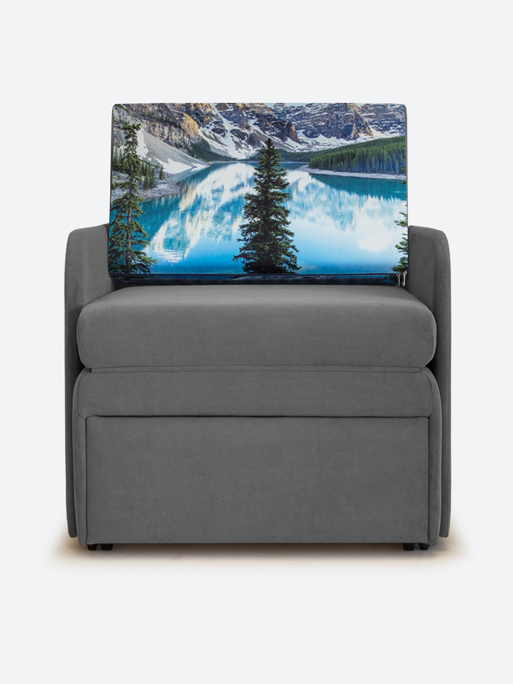 Кресло-кровать "Миник" с подлокотниками, купон Пейзаж