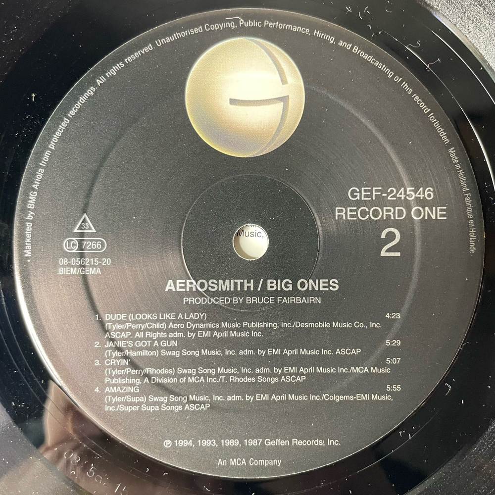 Винтажная виниловая пластинка LP Aerosmith Big Ones (Нидерланды 1994)