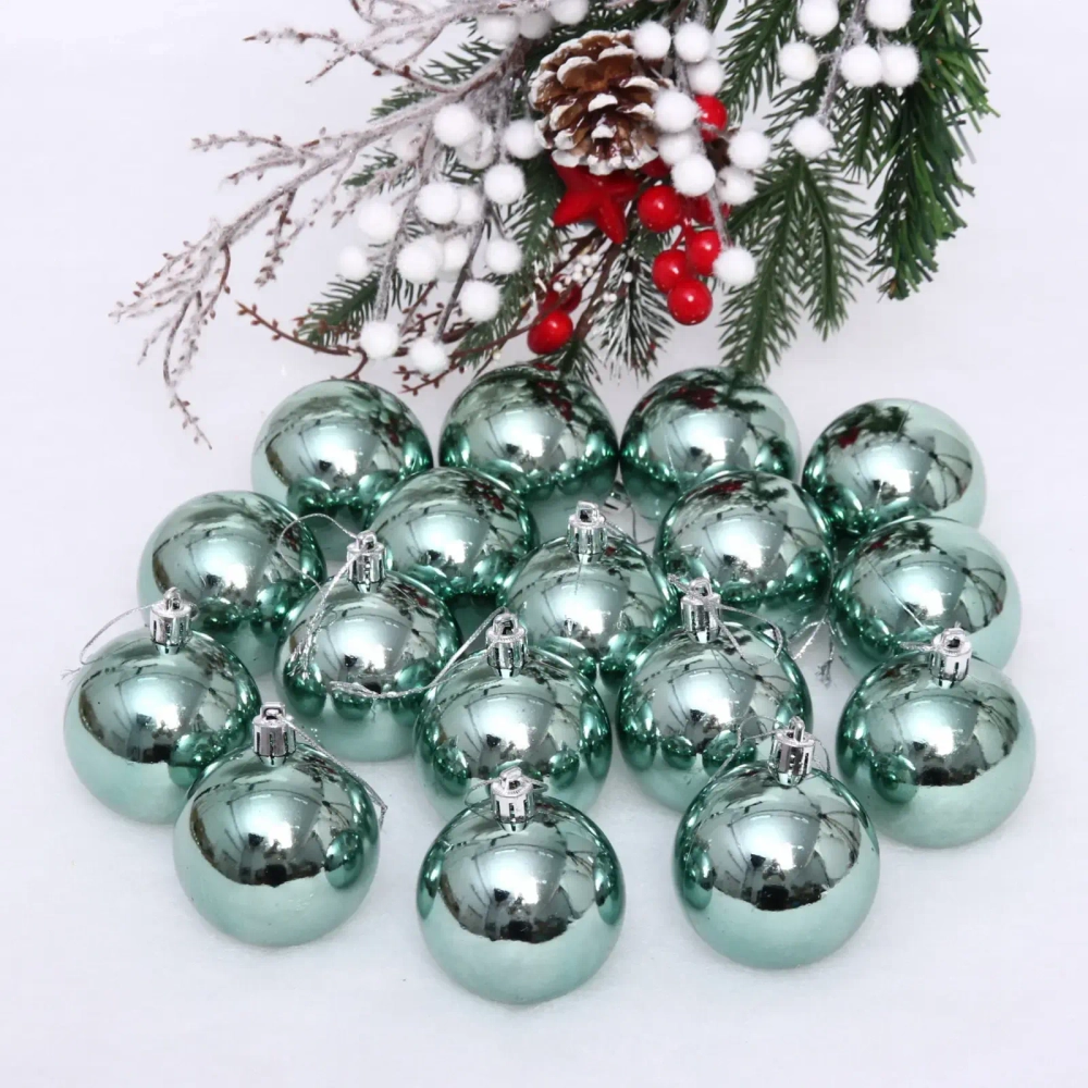Новогодние шары 6 см (набор 24 шт) «Глянец», темный нефрит
