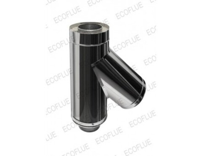 Тройник-сэндвич 45°, 115/200 мм нерж. (AISI 409-1 мм./430-0,5 мм.), ECOFLUE