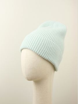 Шапка вязаная "Прогулка с корги", 100% шерсть ягнёнка, цвет мята.