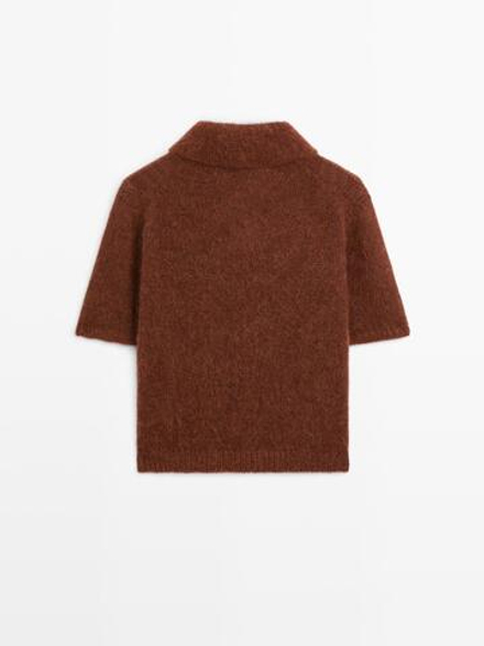 Massimo Dutti Трикотажный свитер из смесовой альпаки, черепичный