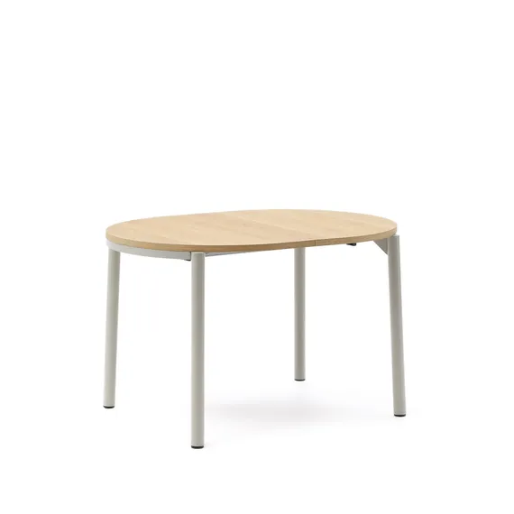 Montuiri круглый раздвижной стол из дубового шпона и белой стали