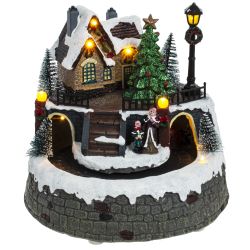 GAEM Фигурка декоративная "Рождество" (4 мелодии, подсвет, движ, 3xAA н/п, +USB), L20 W20 H19 см