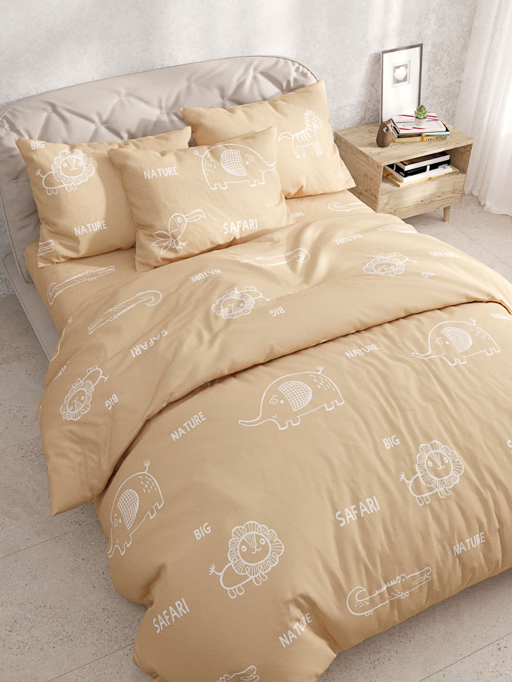 Ткань для постельного белья, Safari (компаньон), перкаль, опт (цена за один погонный метр) продается в рулонах от 50 - 80 метров.