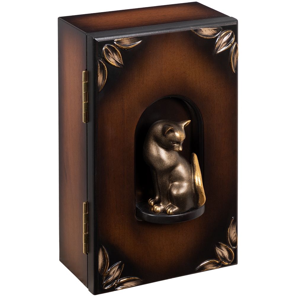 Полка - ключница Кошка Грация Орех Бронза