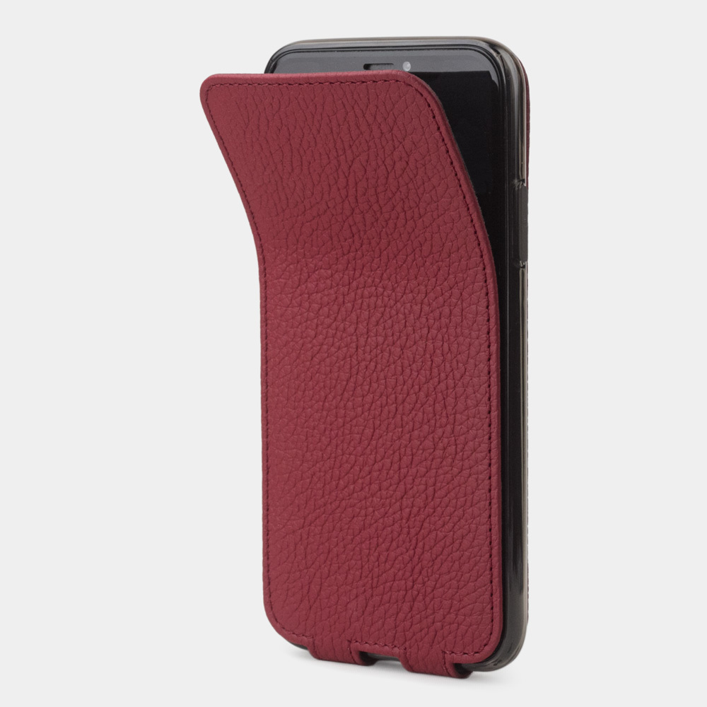 Чехол для iPhone X/XS из натуральной кожи теленка, вишневого цвета